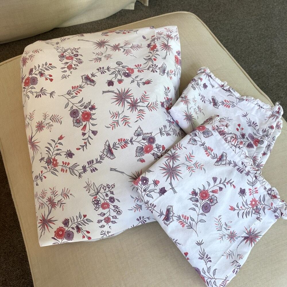 Ralph Lauren Maddie Blossom Cottage Floral Cotton Full Fitted Sheet Pillowcases